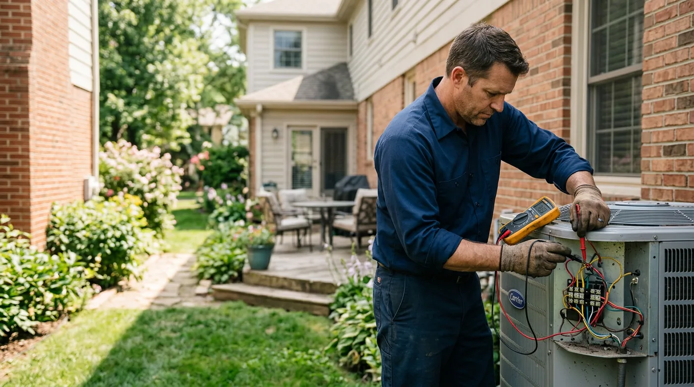 HVAC technician working near Chicago Heights, IL